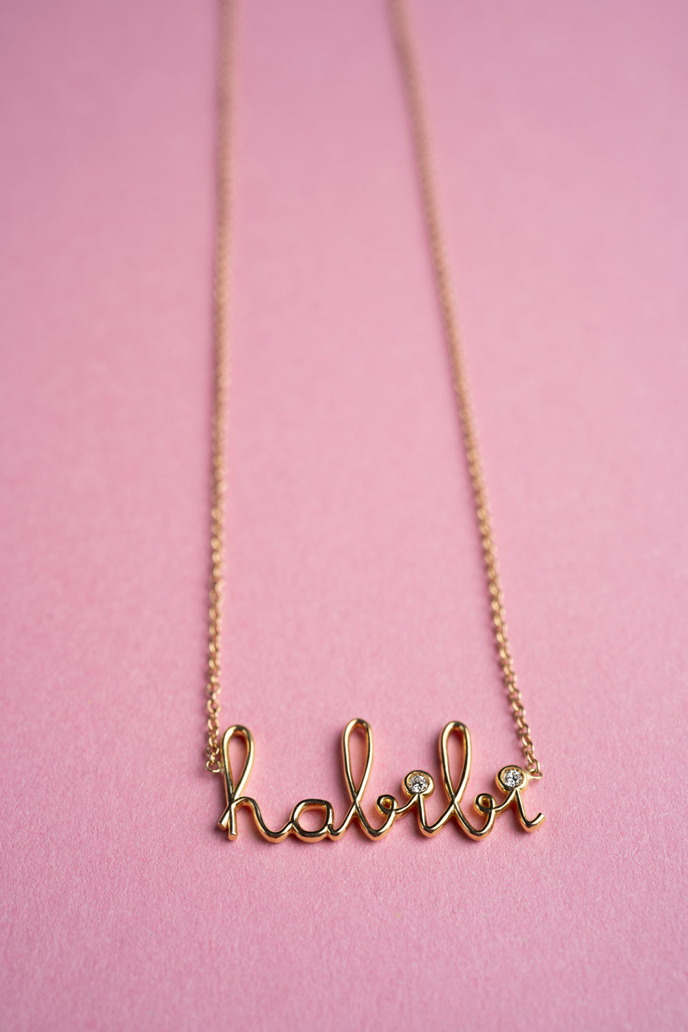 Habibi necklace in gold with diamond by muse concept